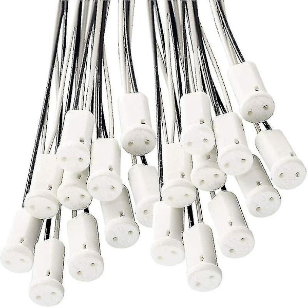 25 stycken G4 lamphållare G4 sockel lamphållare med keramisk hållare för G4 LED halogenlampa, 10cm kabel