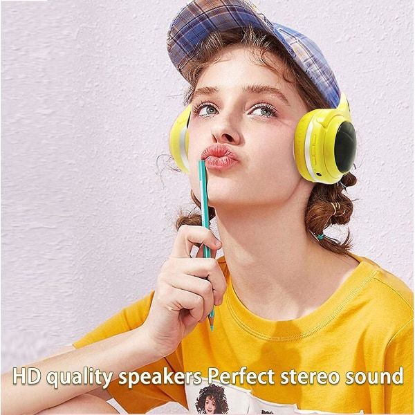 Trådlösa Bluetooth hörlurar för barn, söta Pikachu-hörlurar