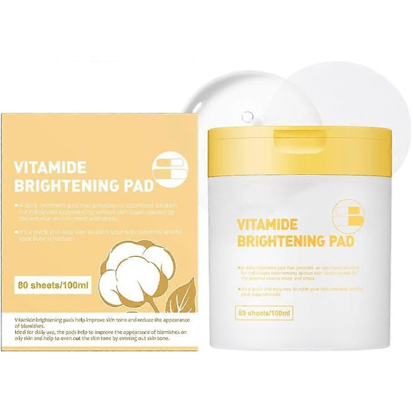Collagen Toner Pads, Runde Bomulds Toner Pads til Ansigtet, Fugtgivende Opklarende Toner Pads, Hudstrammende & Gendan Elasticitet vitamide brightening pad