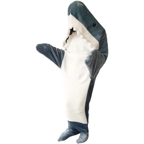 Shark Blanket Vuxen-Shark Blanket Hoodie-Shark Sovsäck Present XL
