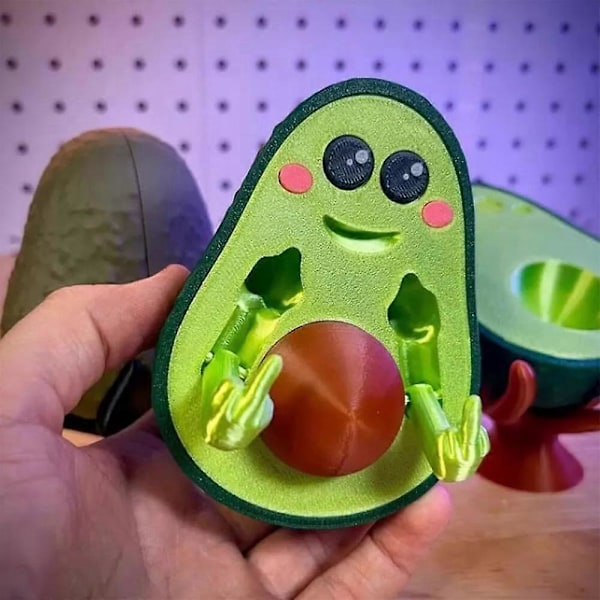 3D-printet FCK-You-Cado, 3D-printet Dårlig Avocado, Printet Midtfinger-Statue khaki