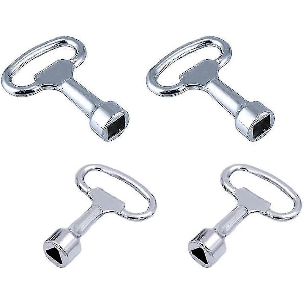 4 kpl Metallista Kolmionmuotoisia Avaimia Hyötykaapin Avaimeen, Jakelukaapin Avaimeen, Sähkömittarin Laatikkoon, Kaasun-Veden-Sähkön Mittauskaapin Avaimeen, Lämmityspatterin Avaimeen