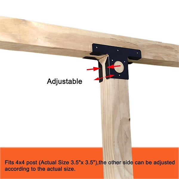 2-pack Tunga Pergola Hörnbestånds Förlängning 3-vägs T-fästen för 4x4 Stolpe Pergola