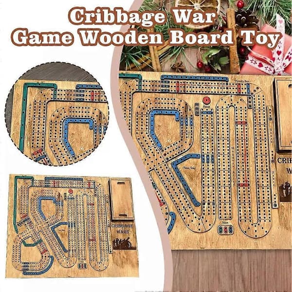Cribbage Wars Lautapeli, 2024 uusi puinen Cribbage-lautapelisetti