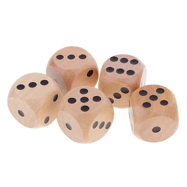 2x5 Styk/Sæt 3cm Træ Terninger D6 Sekssidede Prikkede Terninger til D&D TRPG Legetøj Sort