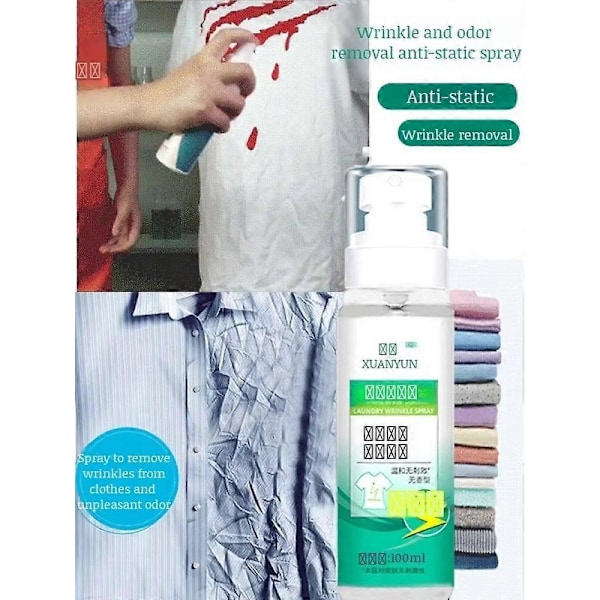 Hemkläder Rynkremover Bärbar Rynkremover Spray Kläder Luktborttagare NonIron Mjukgörare 1pc