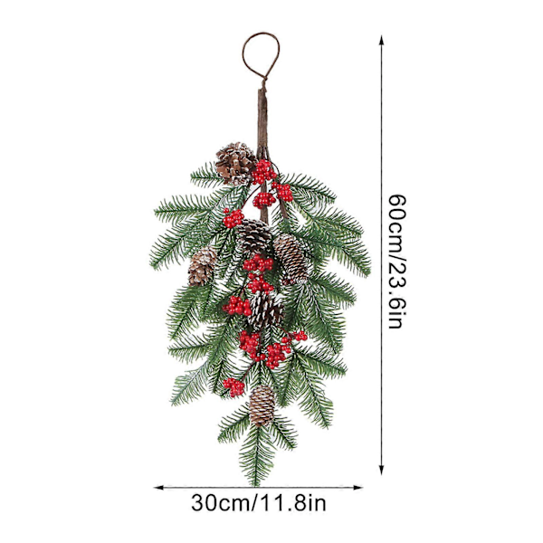 En julekrans med omvendte blomster