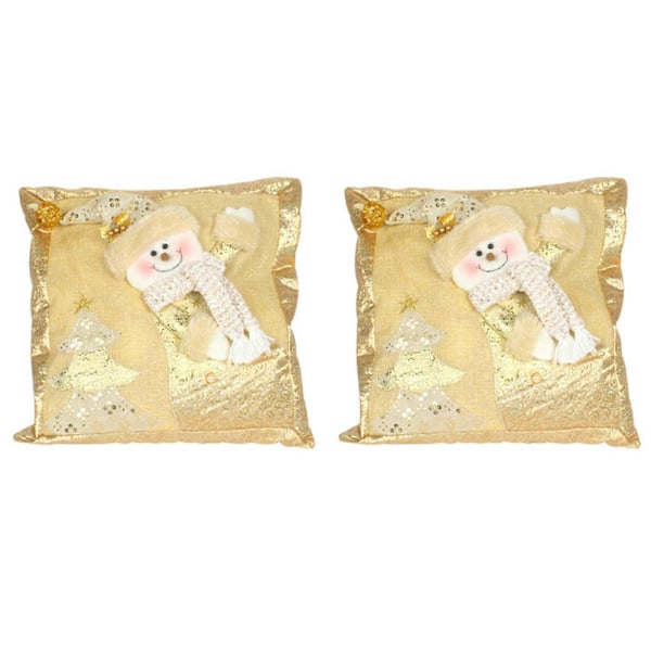 2 kpl Joulupukki Lumimies Tyynynpäällinen Koti Kulta Joulu Tyynysohva Tyynyspehmuste 44 * 44cm Tyynysuojus Ei Tyynys