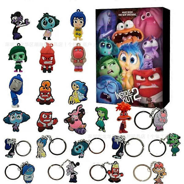 2025 Julekalender Inside Out 2 Adventskalender Overraskelse Blind Box Tegneserie Anime Figur Legetøjs Sæt b