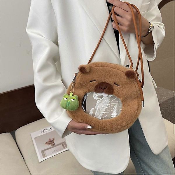 Kapibara Plysch Ryggsäck Kawaii Mode Plushie Dock Fur Väska Barnväska Axelväska Mini Ryggsäck cpbla frog bag
