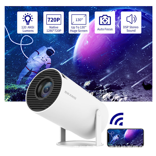 HY300 4K PRO WiFi HD Android 11 versjon 5G Bluetooth bærbar hjemme miniprojektor