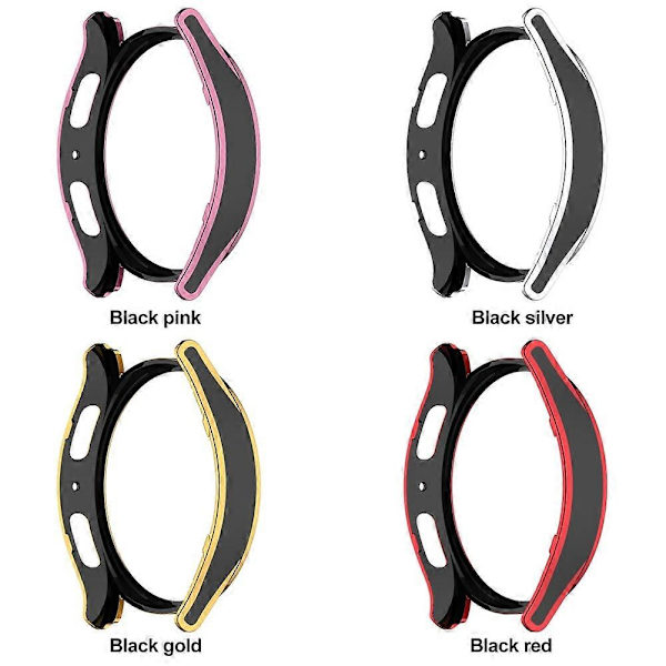 Glas+Etui til Samsung Galaxy Watch 5/5 Pro 40mm 44mm 45MM, PC Mat Cover All-Around Beskyttende black pink