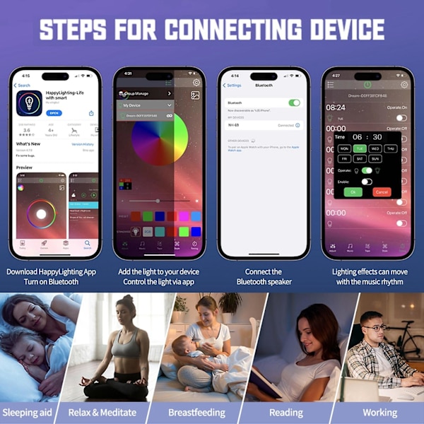 N69-1 Multifunktions Bluetooth Højttaler med App-Support white