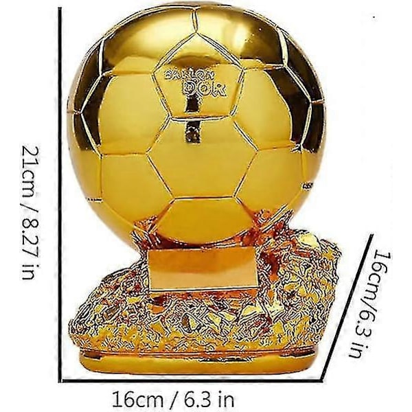 Ballon d'Or Trofæ Samleobjekter 21cm - De Bedste Gaver til Fodboldfans og Samlere 21cm