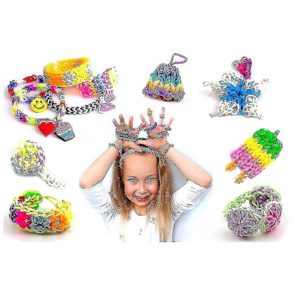 Gummibands refill kit armbandssats med 1500 färgglada band i 23 färger