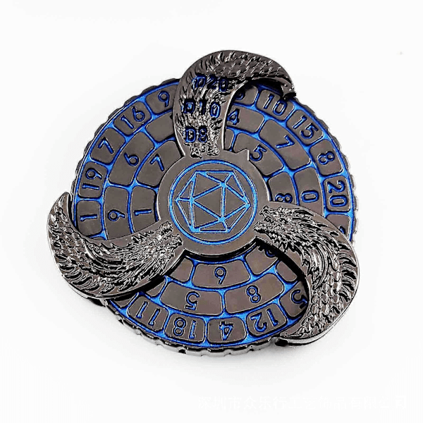 7-i-1 Metall Fingertopp Gyro, Spinner Metall Tärning, Drakkompass 360 Snurrande gold
