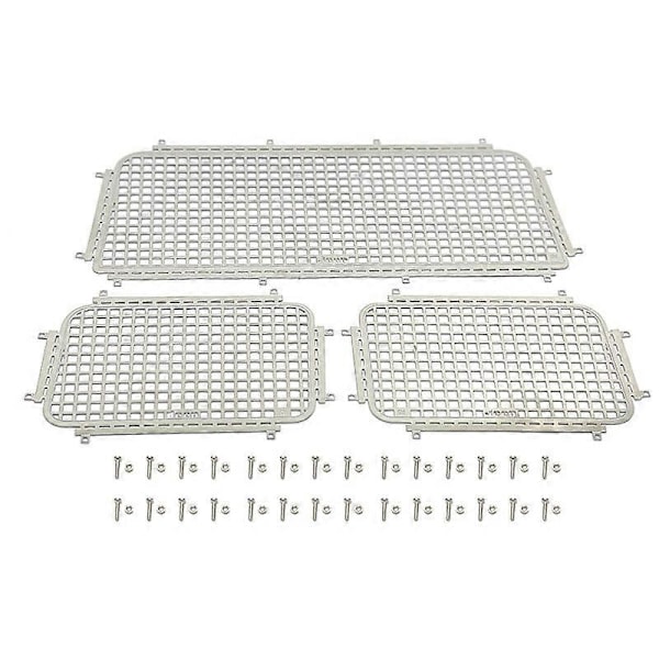 Vindusnett i rustfritt stål, beskyttelsesnett for 1/10 RC Crawler Car AXIAL SCX10 III AXI03007 Oppgradering