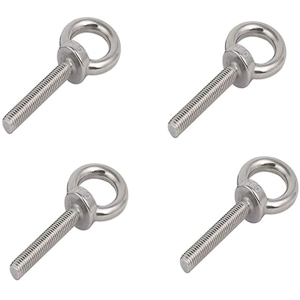 4 stk M10 304 rustfritt stål øyebolter, hanegjenger løfteøye