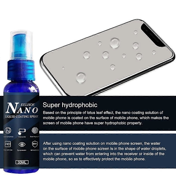 30ml Nano Vätske-Skärmskyddsspray Repskydd Bil Telefon Surfplatta Spegel Agent Reparation Skärm Oleofobisk Nano Passform Beläggning X2I2