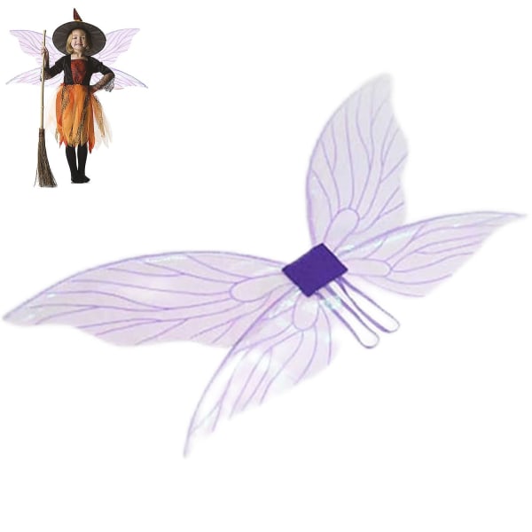 Fairy Elf Princess Angel Wings Cosplay kostym purple