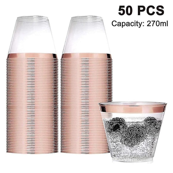 50 stk. 9oz Plastik Cocktailglas, Plastik Engangskop