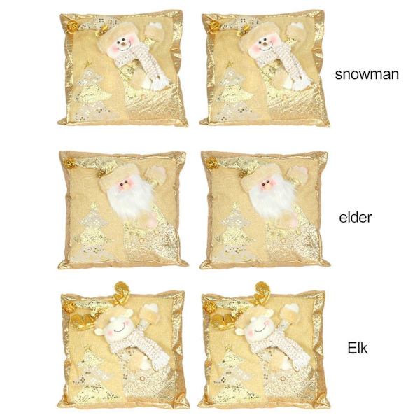 2 stk Julemann Puter Santa Claus Snømann Putetrekk Hjem Gyllen Julepute Sofapute Pute 44 * 44cm Putetrekk Ikke Putetrekk
