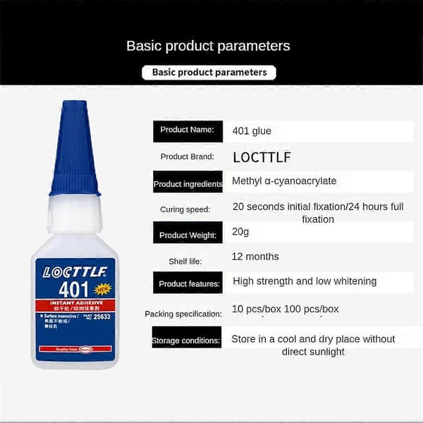 3x Loctite 401 Instant Hurtig Lim 20ML Flaske Stærkere Superlim Multi-Purpose Fix HOT Super Stærk Flydende Farveløs Lim