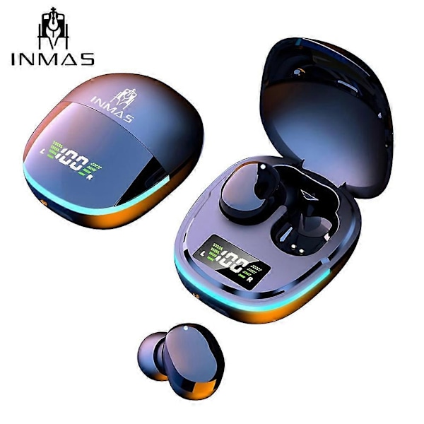 INMAS For Xiaomi Stereo Earbuds Bluetooth 5.1 Wireless Headphone TWS Sport Headset Touch Control LED Display HiFi Music Earphone