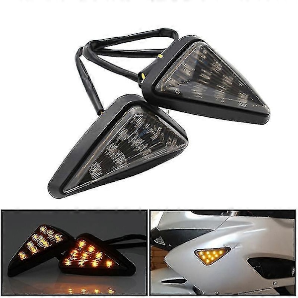 2 stk. Flush Mount Trekantformede LED Blinklys, 12v Motorcykel Blinklys Til