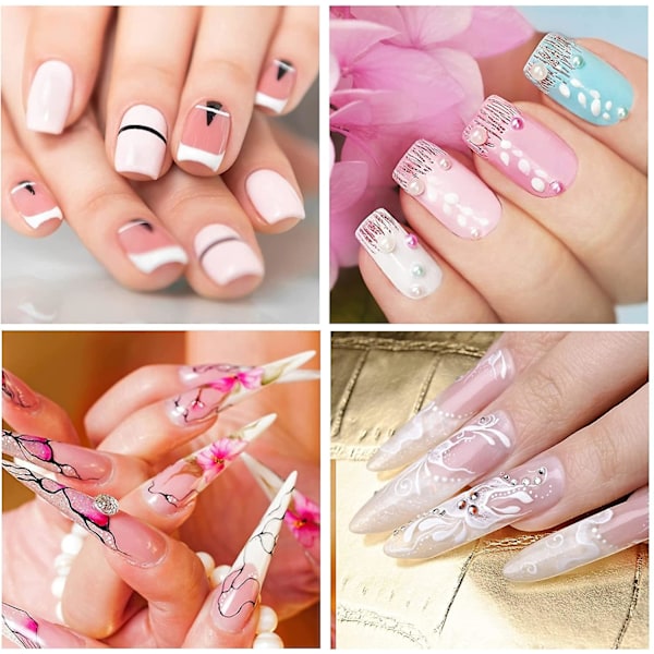 Neglebørster Nail Art Sæt Blomster Gradient Akrylmaling Børster Dekoration