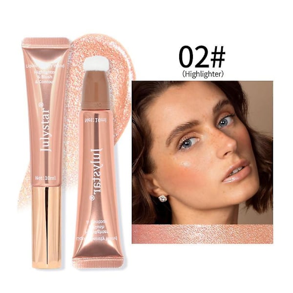 1 kpl Blush Beauty Wand Monitoiminen Meikkikynä Glitter Contouring Kasvojen Shimmer Highlight Blush Nestemäinen Contour Applikaattori a02