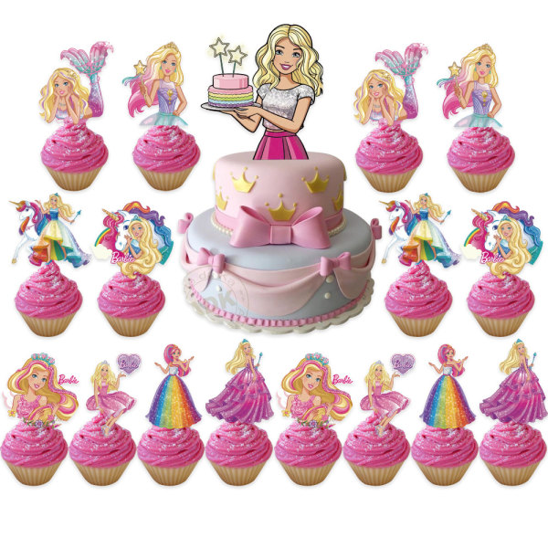 Prinsessfödelsedagsfest med Barbie-tema dekorerad ballongtårta e