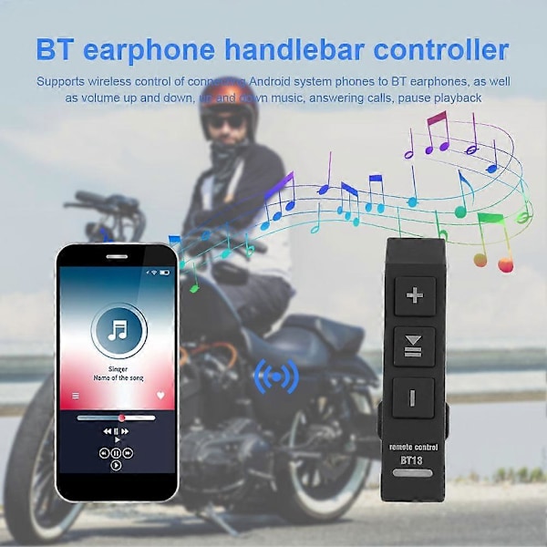 V5.0 Trådløs Bluetooth-knapp Fjernkontroll for Ridning Øretelefon Hjelm Hodesett Bil Rattet Motorsykkel Sykkel Styre Media Controller