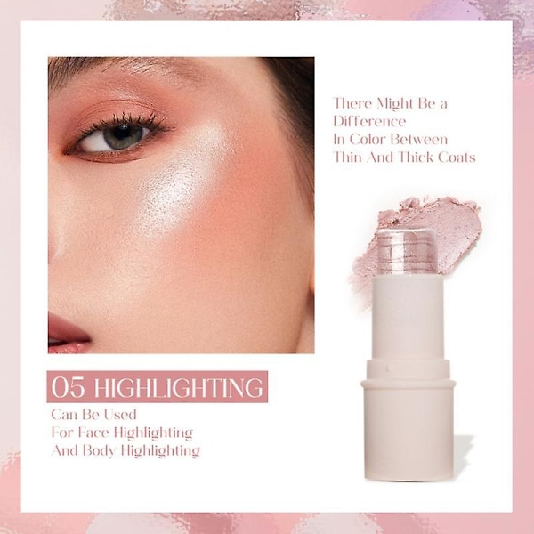 Multifunktionel makeup-stick highlighter blush stick kind rouge highlight shadow blush stick bar ansigtsconcealer contouring 05 highlighter