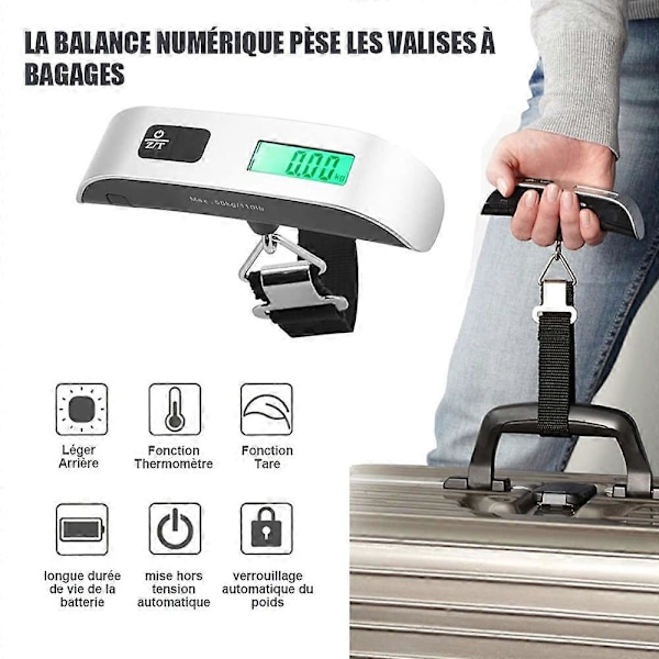 Elektronisk Bagasjeskala Bærbar Digital Reiseskala Koffertvekt Reiseskala Maks 50 kg Bakgrunnsbelyst LCD / Tarafunksjon for Arbeidsstasjon Hjemmebruk Shopp
