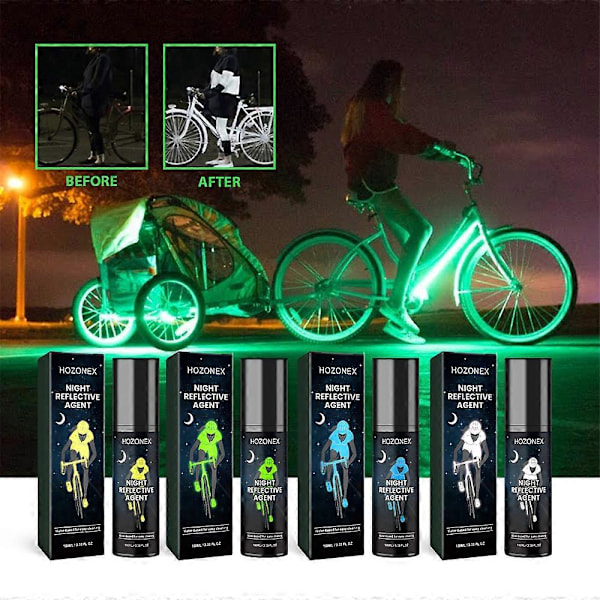 Reflekterande Sprayfärg 100ml Lysande Färg För Cykel Nattkörning Långvarig Reflekterande Glow Färg För Kläder Cyklar fluorescent green