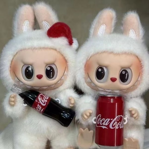 Monsters' Excitement Macaron Plysjdukke Håndlaget Leketøy Blindboks Ekte POPMART Monsters Labubu Coca-Cola Plysj Blindboks Håndlaget Leketøy surprise shake
