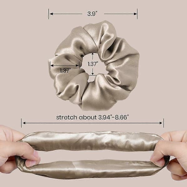 4-pack Sidenhårband för lockigt hår, elastiska snoddar för kvinnor och flickor, hårvård, 100% sidenhårband