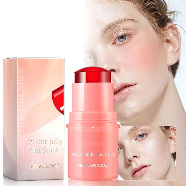 Cooling Water Jelly Tint Stick, 2 i 1 Sheer Lip & Cheek Stain, Milk Makeup Jelly Lip Tint Blush - Byggelig Vandfarve Finish a