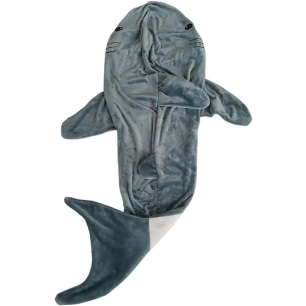 Shark Blanket Vuxen-Shark Blanket Hoodie-Shark Sovsäck Present L