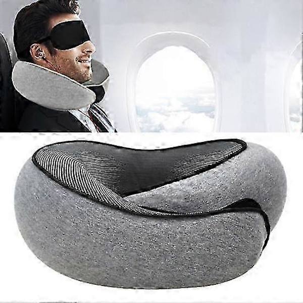 Bekväm resekudde med memory foam för flygresor pink