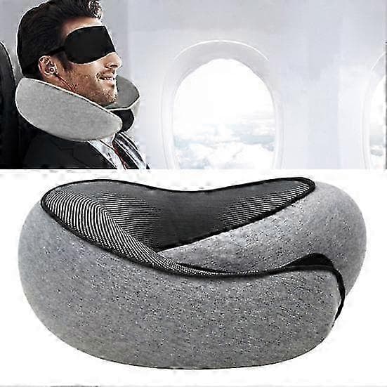Komfortabel reisepute med memory foam for flyreiser pink