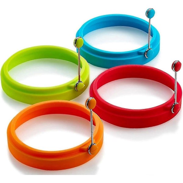 Silikon Æg Ringe Non Stick Æg Stege Ringe, Stegte Og Pocherede Æg Og Pandekage Koge Ringe (multifarvet)