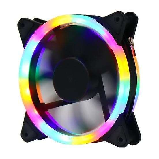 Mode Computer Tilbehør Lydløs Dobbeltsidet Varmeafledning PC Kabinet Åbning RGB Varme LED Køleblæser
