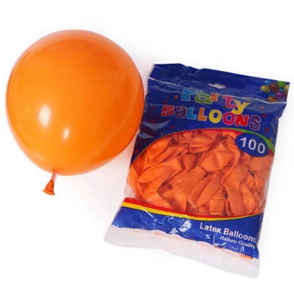 100Pcs 10Inch Round Thickened Latex Balloon for Festival Birthday Party Decoration(Orange)