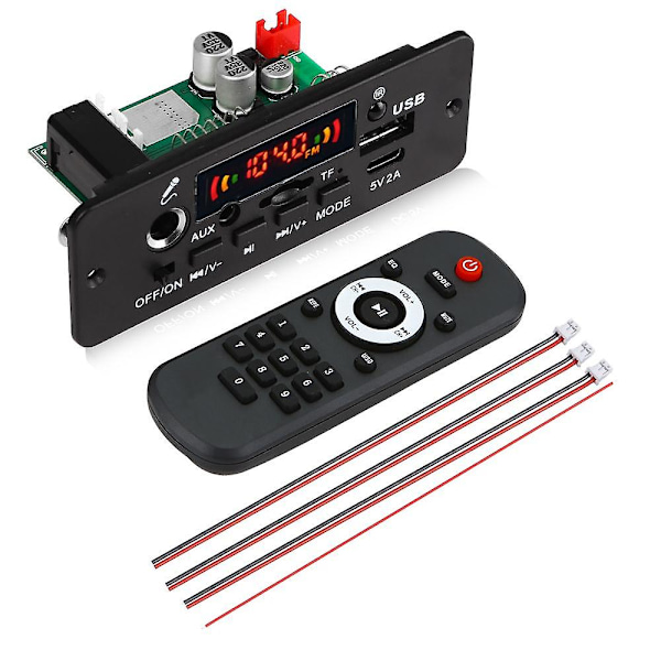 80W Forstærker Trådløs Bluetooth 5.0 MP3 WMA Dekoderkort 12V Bil FM Radio Lydmodul USB TF MP3 Afspiller Med Fjernbetjening