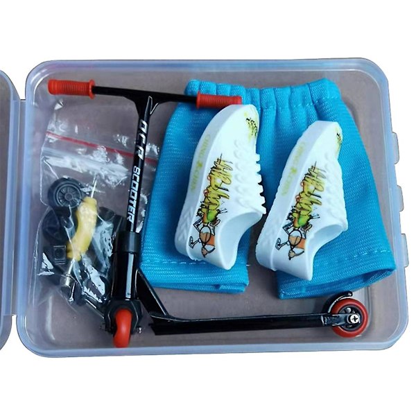 Finger Scooter med Fingerbyxor och Skor Fingerleksakssats Tillbehörspack black