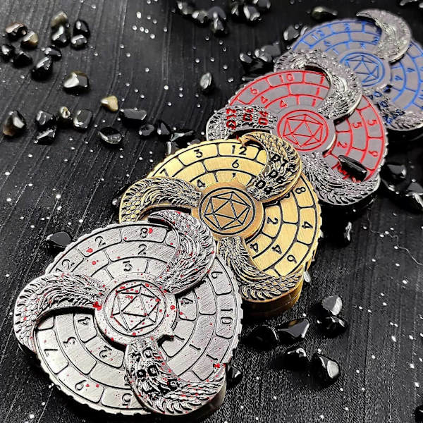 7-i-1 Metall Fingertopp Gyro, Spinner Metall Tärning, Drakkompass 360 Snurrande gold