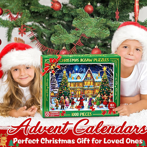 Gränsöverskridande Adventskalender 24 Dagar Julnedräkningskalender Thanksgiving Julgåva 2023 Julpussel c