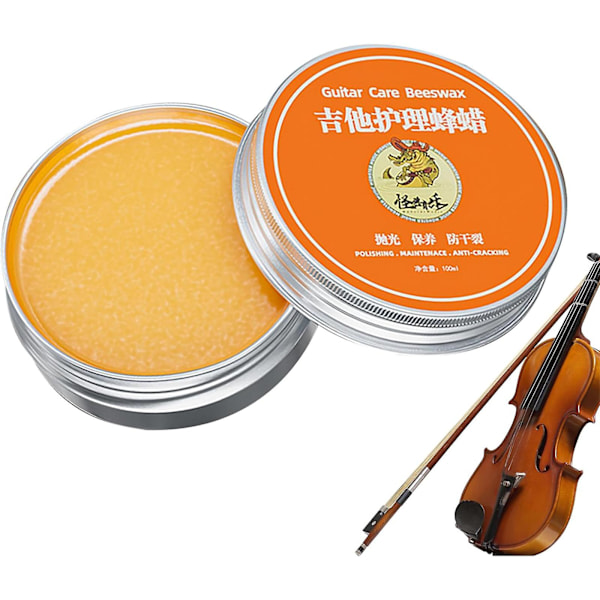 Guitar Polish Wax, Natural Beeswax Wood Instrument Polish, Wood Restoration Care Beeswax Multipurpose Wood Wax Violins Polish Care